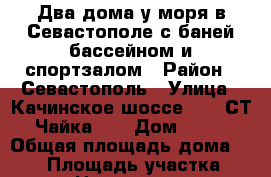 Два дома у моря в Севастополе с баней бассейном и спортзалом › Район ­ Севастополь › Улица ­ Качинское шоссе, 36, СТ “Чайка-1“ › Дом ­ 106 › Общая площадь дома ­ 259 › Площадь участка ­ 1 300 › Цена ­ 18 000 000 - Крым Недвижимость » Дома, коттеджи, дачи продажа   